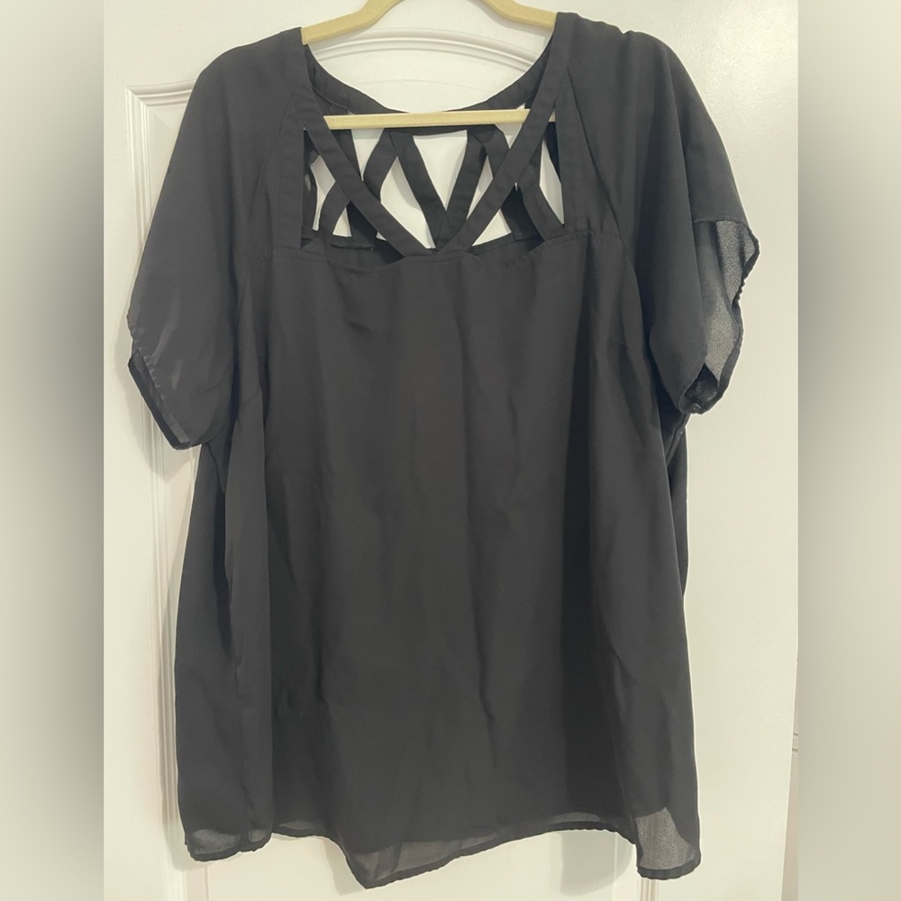 Torrid Black Cut-Out Blouse